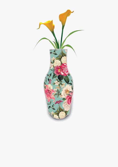 Jarrón decorativo de tela de algodón, colorido diseño de flores